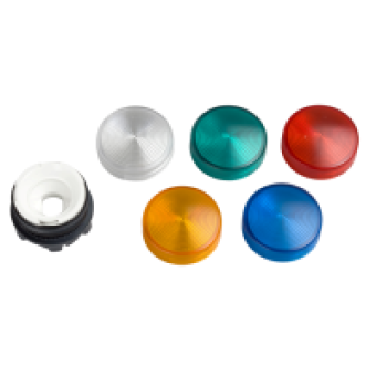 ZB5AV003S - pilot light head Ø22 with 5-colour grooved lenses for integral LED, Schneider Electric