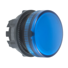 ZB5AV06 - blue pilot light head Ø22 plain lens for BA9s bulb, Schneider Electric