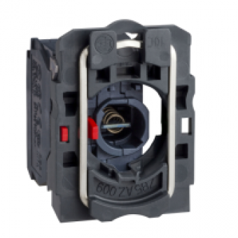 ZB5AW062 - light block with body/fixing collar for BA9s bulb 250V 1NC, Schneider Electric