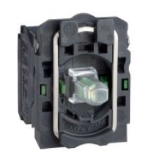 ZB5AW0B33 - green light block with body/fixing collar with integral LED 24V 2NO, Schneider Electric