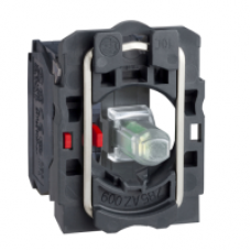 ZB5AW0G32 - green light block with body/fixing collar with integral LED 110...120V 1NC, Schneider Electric