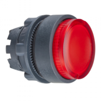 ZB5AW143 - red projecting illuminated pushbutton head Ø22 spring return for integral LED, Schneider Electric