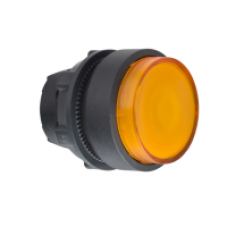 ZB5AW15 - orange projecting illuminated pushbutton head Ø22 spring return for BA9s bulb, Schneider Electric