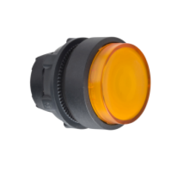 ZB5AW15 - orange projecting illuminated pushbutton head Ø22 spring return for BA9s bulb, Schneider Electric