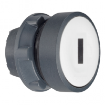 ZB5AW31 - white flush illuminated pushbutton head Ø22 spring return for BA9s bulb, Schneider Electric