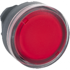 ZB5AW34 - red flush illuminated pushbutton head Ø22 spring return for BA9s bulb, Schneider Electric