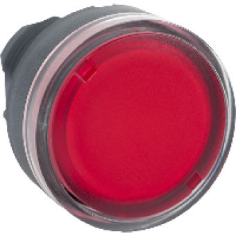 ZB5AW34 - red flush illuminated pushbutton head Ø22 spring return for BA9s bulb, Schneider Electric