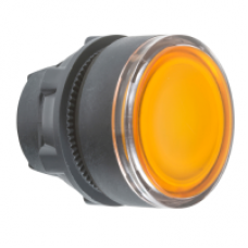 ZB5AW35 - orange flush illuminated pushbutton head Ø22 spring return for BA9s bulb, Schneider Electric