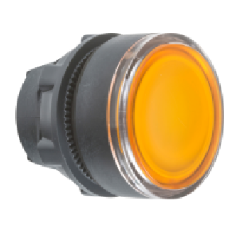 ZB5AW353 - orange flush illuminated pushbutton head Ø22 spring return for integral LED, Schneider Electric