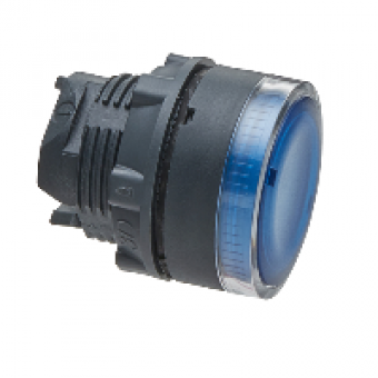 ZB5AW36 - blue flush illuminated pushbutton head Ø22 spring return for BA9s bulb, Schneider Electric