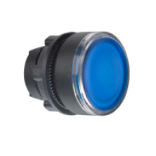 ZB5AW363 - blue flush illuminated pushbutton head Ø22 spring return for integral LED, Schneider Electric