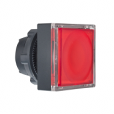 ZB5CW343 - red square flush illum pushbutton head Ø22 spring return for integral LED, Schneider Electric