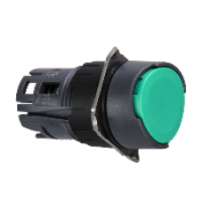 ZB6AA3 - green flush pushbutton head Ø16 spring return unmarked, Schneider Electric