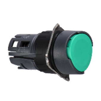 ZB6AA3 - green flush pushbutton head Ø16 spring return unmarked, Schneider Electric