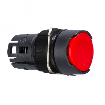 ZB6AA4 - red flush pushbutton head Ø16 spring return unmarked, Schneider Electric