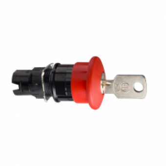ZB6AS934 - red Ø30 Emergency stop pushbutton head Ø16 trigger and latching key release, Schneider Electric