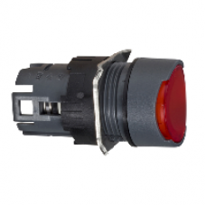 ZB6AW4 - red flush illuminated pushbutton head Ø16 spring return 12...24V, Schneider Electric