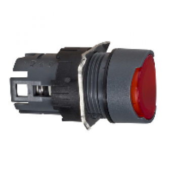 ZB6AW4 - red flush illuminated pushbutton head Ø16 spring return 12...24V, Schneider Electric