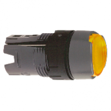 ZB6AW5 - yellow flush illuminated pushbutton head Ø16 spring return 12...24V, Schneider Electric