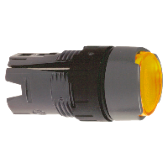 ZB6AW5 - yellow flush illuminated pushbutton head Ø16 spring return 12...24V, Schneider Electric