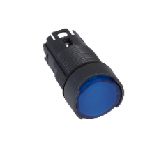 ZB6AW6 - blue flush illuminated pushbutton head Ø16 spring return 12...24V, Schneider Electric