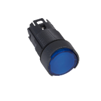 ZB6AW6 - blue flush illuminated pushbutton head Ø16 spring return 12...24V, Schneider Electric
