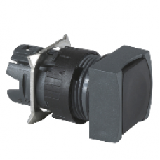 ZB6CA2 - black square flush pushbutton head Ø16 spring return unmarked, Schneider Electric