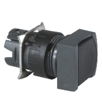 ZB6CA2 - black square flush pushbutton head Ø16 spring return unmarked, Schneider Electric