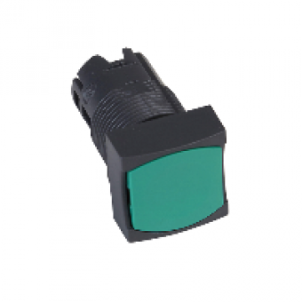 ZB6CA3 - green square flush pushbutton head Ø16 spring return unmarked, Schneider Electric