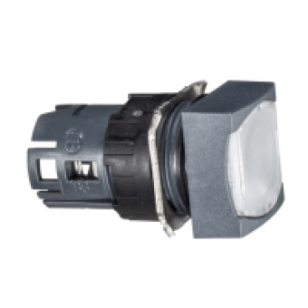 ZB6CF1 - white square flush illuminated pushbutton head Ø16 latching for integral LED, Schneider Electric