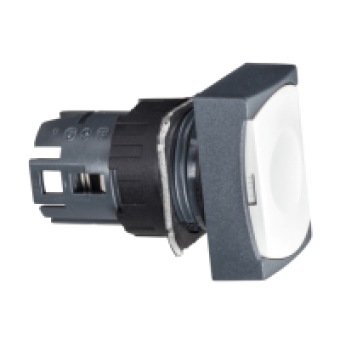 ZB6DA1 - white rectang flush pushbutton head Ø16 spring return unmarked, Schneider Electric