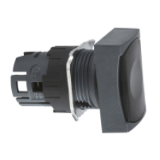 ZB6DA2 - black rectang flush pushbutton head Ø16 spring return unmarked, Schneider Electric