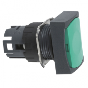 ZB6DA3 - green rectang flush pushbutton head Ø16 spring return unmarked, Schneider Electric