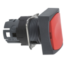 ZB6DA4 - red rectang flush pushbutton head Ø16 spring return unmarked, Schneider Electric