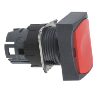 ZB6DA4 - red rectang flush pushbutton head Ø16 spring return unmarked, Schneider Electric