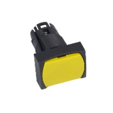 ZB6DA5 - yellow rectang flush pushbutton head Ø16 spring return unmarked, Schneider Electric