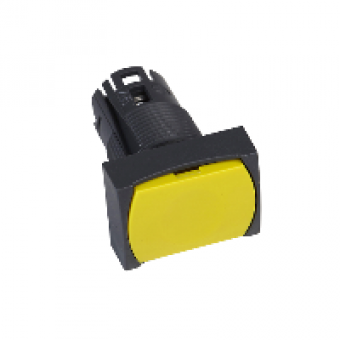 ZB6DA5 - yellow rectang flush pushbutton head Ø16 spring return unmarked, Schneider Electric