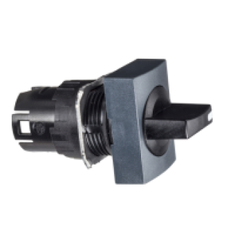 ZB6DD25 - black rectangular selector switch head Ø16 3-position spring return, Schneider Electric