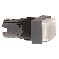 ZB6DE1 - white rectang projecting illuminated pushbutton head Ø16 spring return 12...24V, Schneider Electric