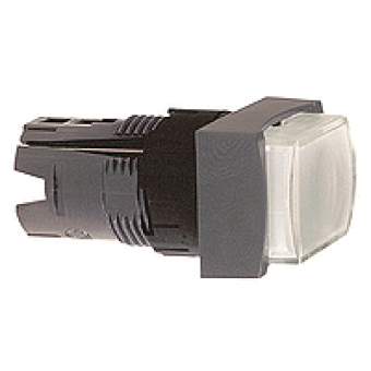 ZB6DE1 - white rectang projecting illuminated pushbutton head Ø16 spring return 12...24V, Schneider Electric