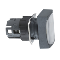 ZB6DF1 - white rectang flush illuminated pushbutton head Ø16 latching for integral LED, Schneider Electric