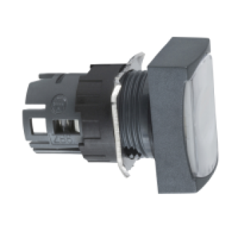 ZB6DF1 - white rectang flush illuminated pushbutton head Ø16 latching for integral LED, Schneider Electric