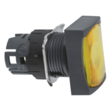 ZB6DW5 - yellow rectang flush illuminated pushbutton head Ø16 spring return 12...24V, Schneider Electric