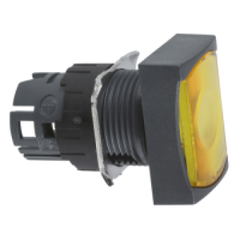 ZB6DW5 - yellow rectang flush illuminated pushbutton head Ø16 spring return 12...24V, Schneider Electric