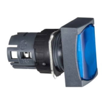ZB6DW6 - blue rectang flush illuminated pushbutton head Ø16 spring return 12...24V, Schneider Electric