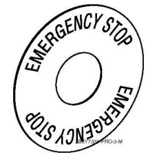 ZB6Y7330 - marked legend Ø45 for emergency stop pushbutton - EMERGENCY STOP, Schneider Electric