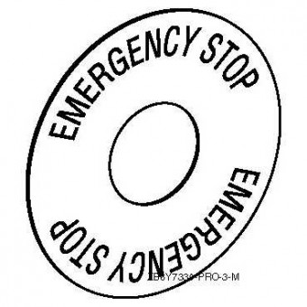 ZB6Y7330 - marked legend Ø45 for emergency stop pushbutton - EMERGENCY STOP, Schneider Electric