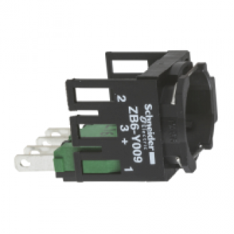 ZB6Z5B - single contact block with body/fixing collar 1NO+1NC faston connector, Schneider Electric