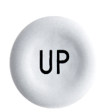 ZBA343 - white cap marked UP for circular pushbutton Ø22, Schneider Electric