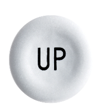 ZBA343 - white cap marked UP for circular pushbutton Ø22, Schneider Electric
